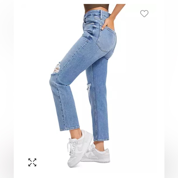 Good American 90s Cropped Straight Icon Jeans - Picture 3 of 7